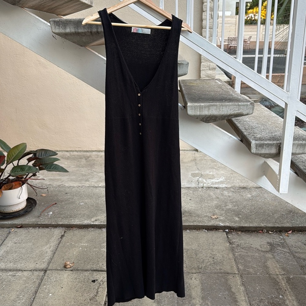FP Beach size Medium long black dress with button detail